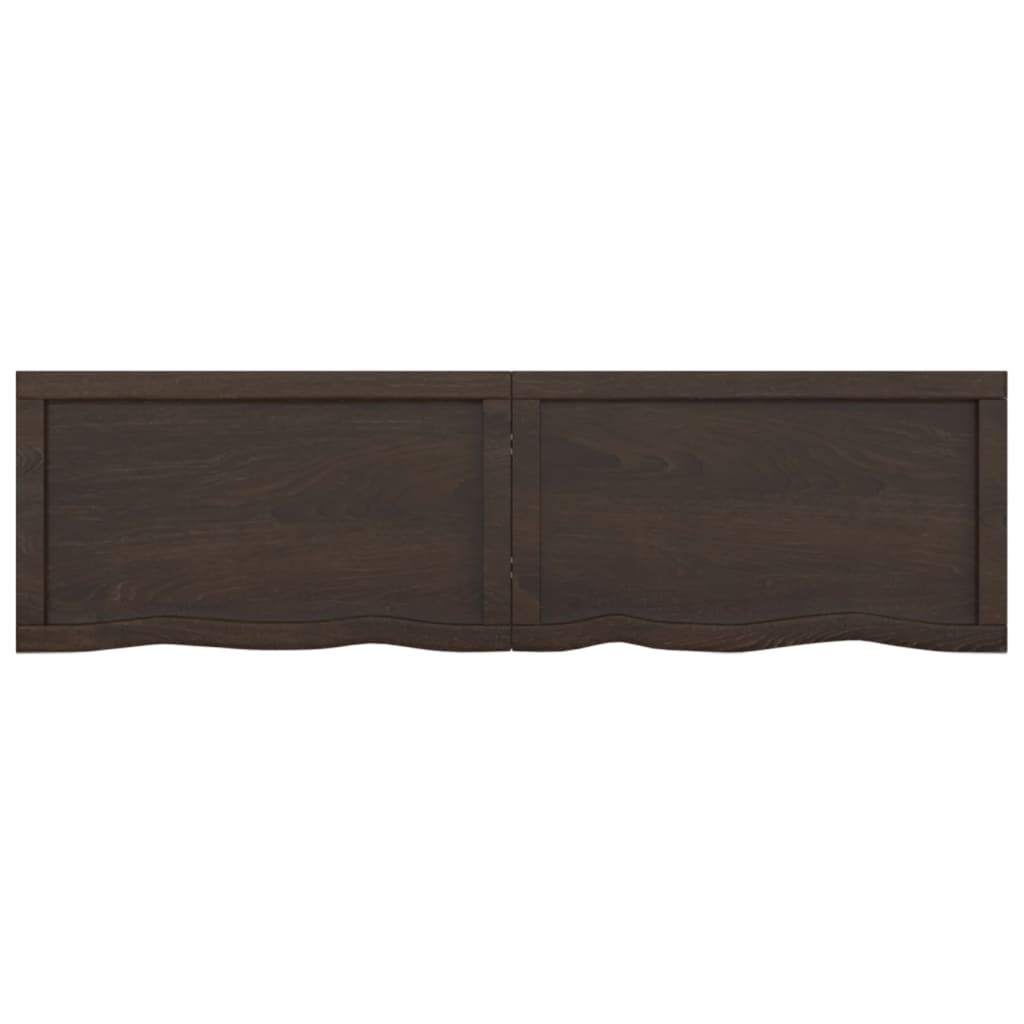 Wall Shelf Dark Brown 140x40x(2-4) cm Treated Solid Wood Oak