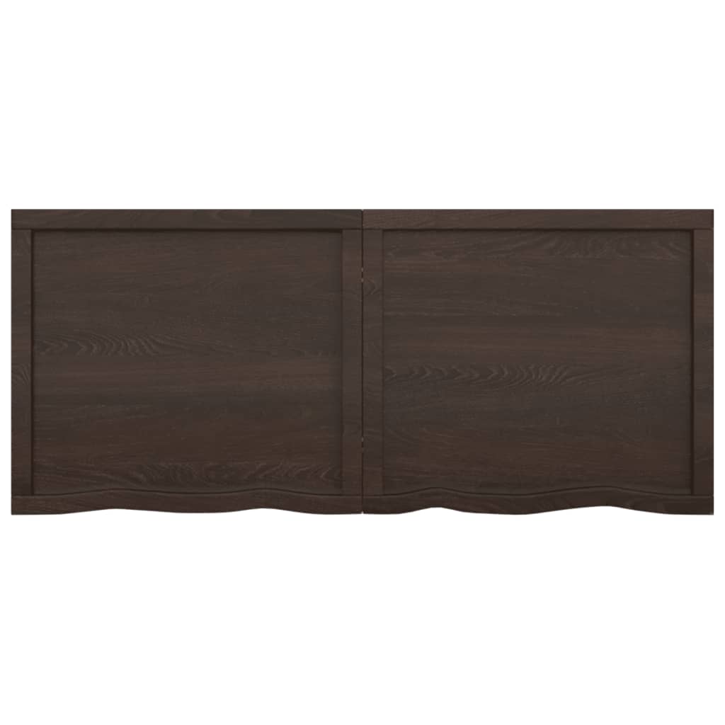 Wall Shelf Dark Brown 140x60x(2-4) cm Treated Solid Wood Oak