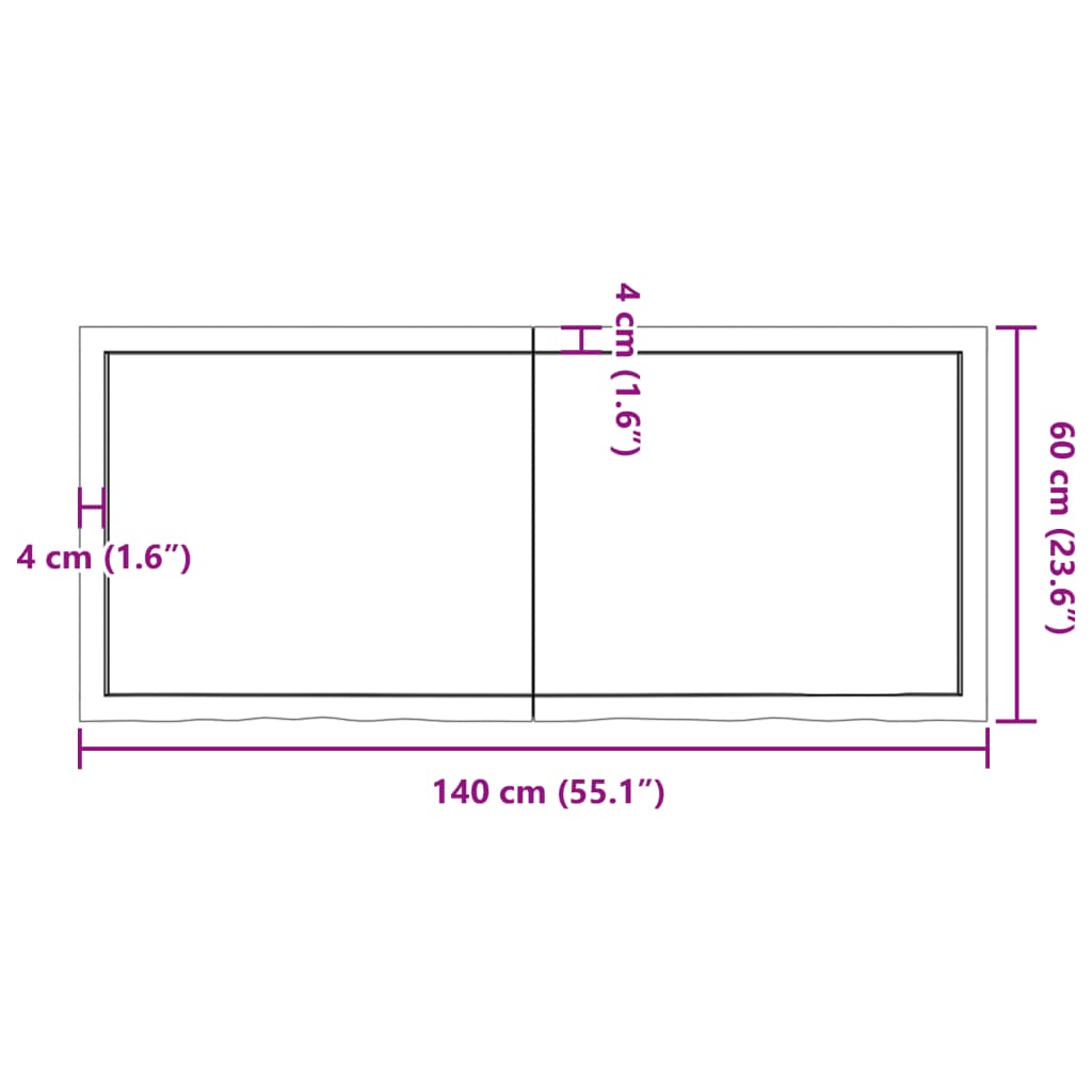 Wall Shelf Dark Brown 140x60x(2-4) cm Treated Solid Wood Oak