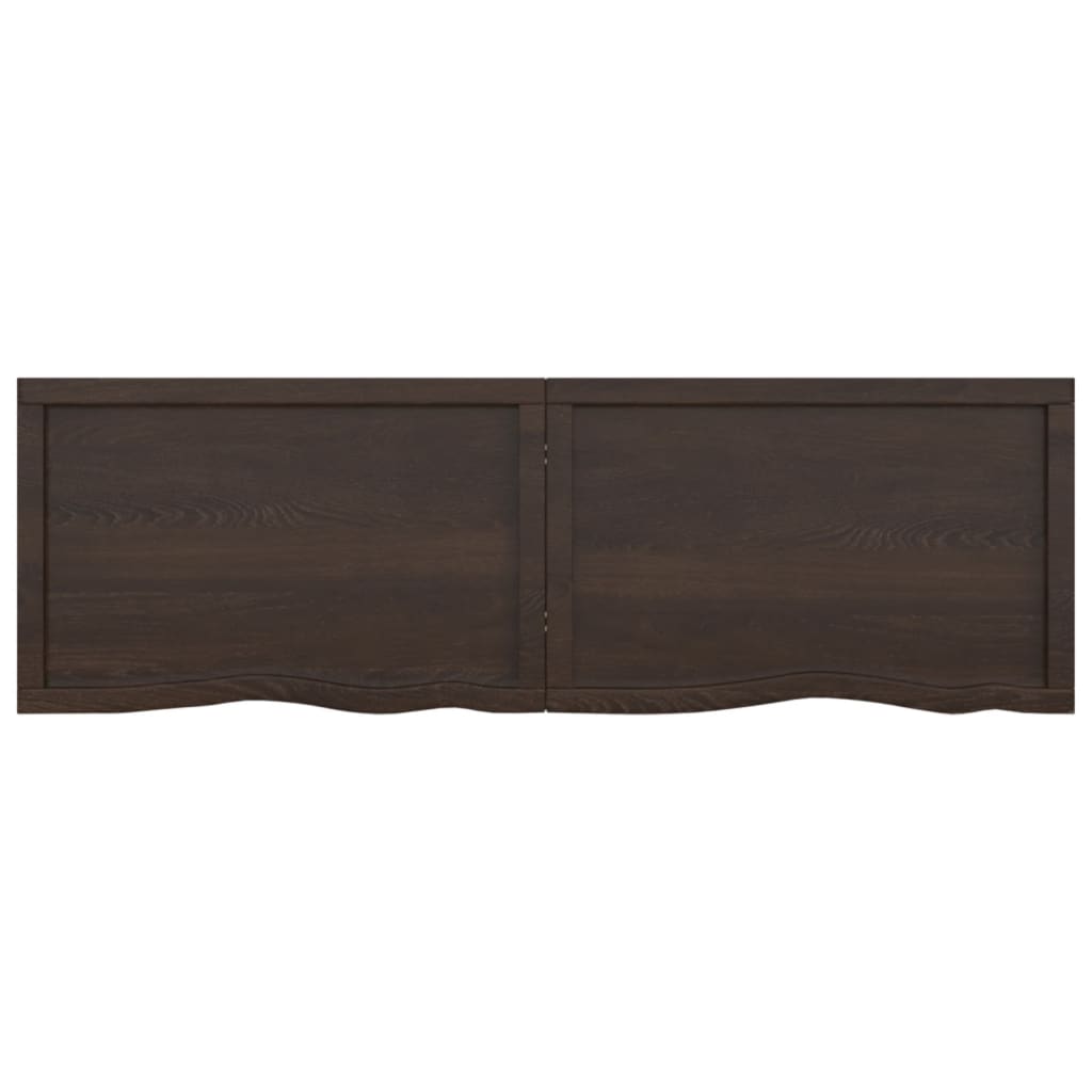 Wall Shelf Dark Brown 160x50x(2-4) cm Treated Solid Wood Oak