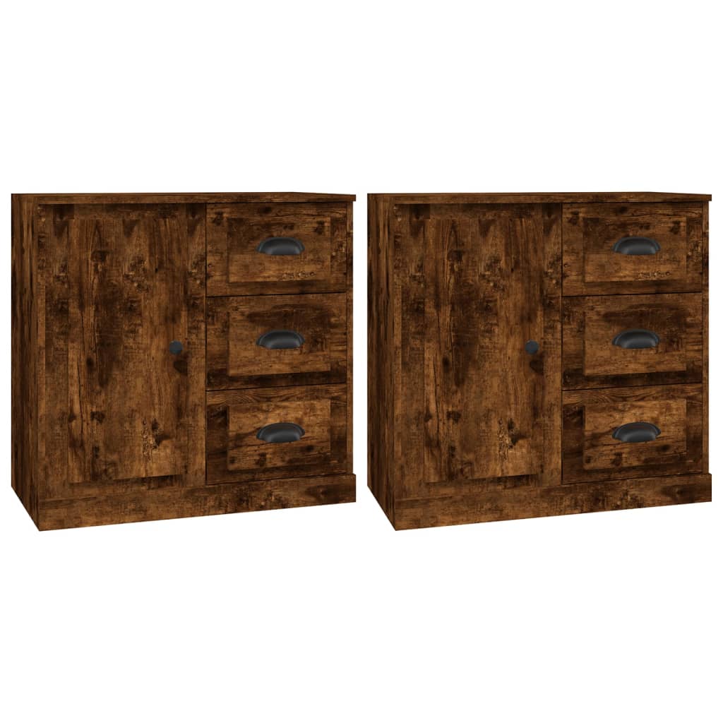 Sideboards 2 pcs Smoked Oak Engineered Wood