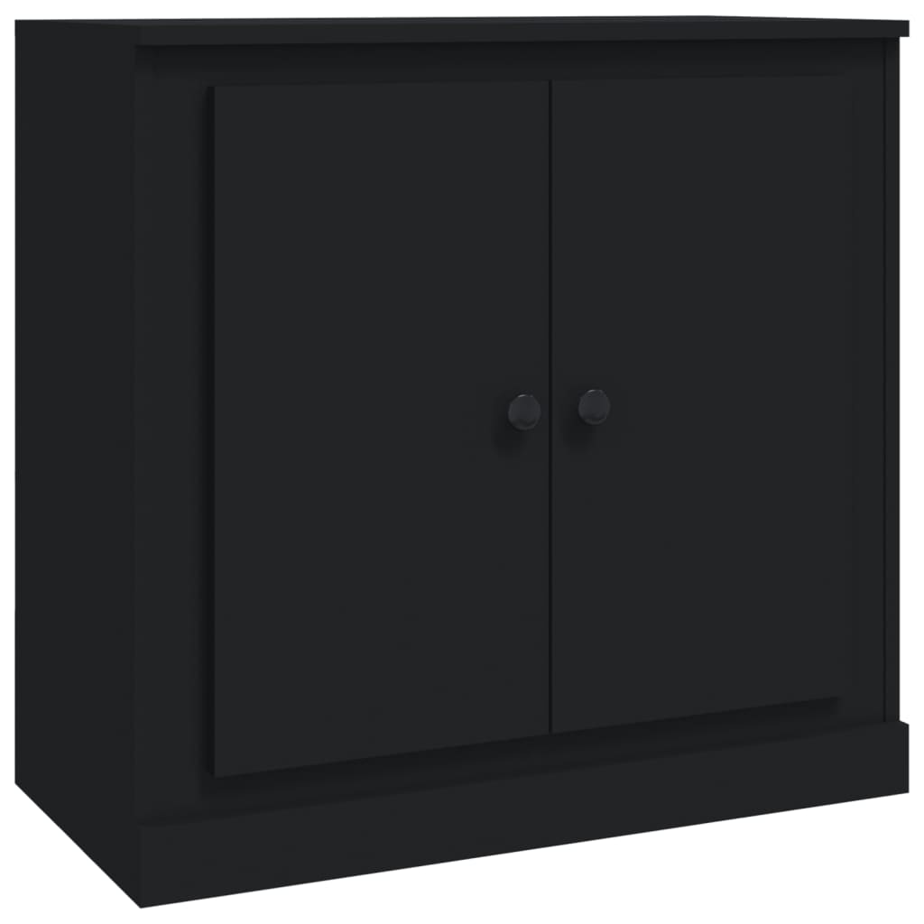 Sideboards 3 pcs Black Engineered Wood