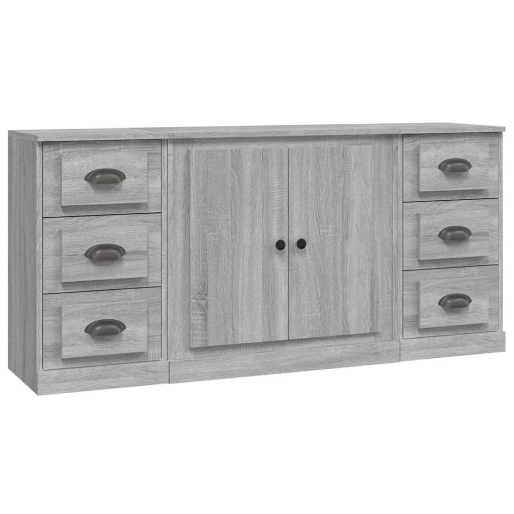 Sideboards 3 pcs Grey Sonoma Engineered Wood