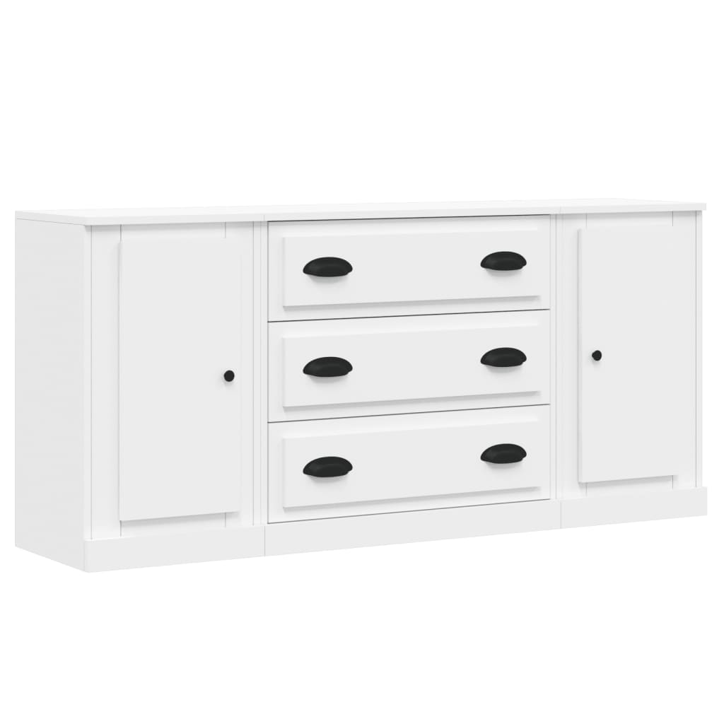 Sideboards 3 pcs White Engineered Wood