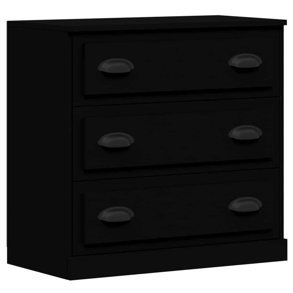 Sideboards 3 pcs Black Engineered Wood