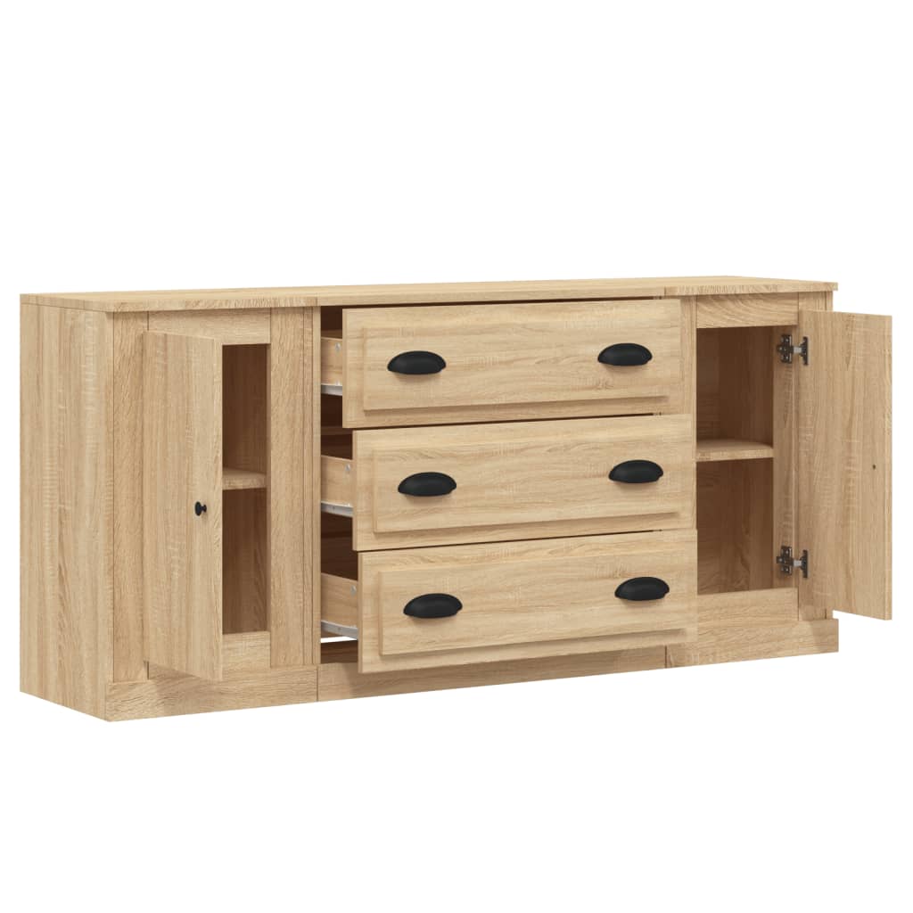 Sideboards 3 pcs Sonoma Oak Engineered Wood