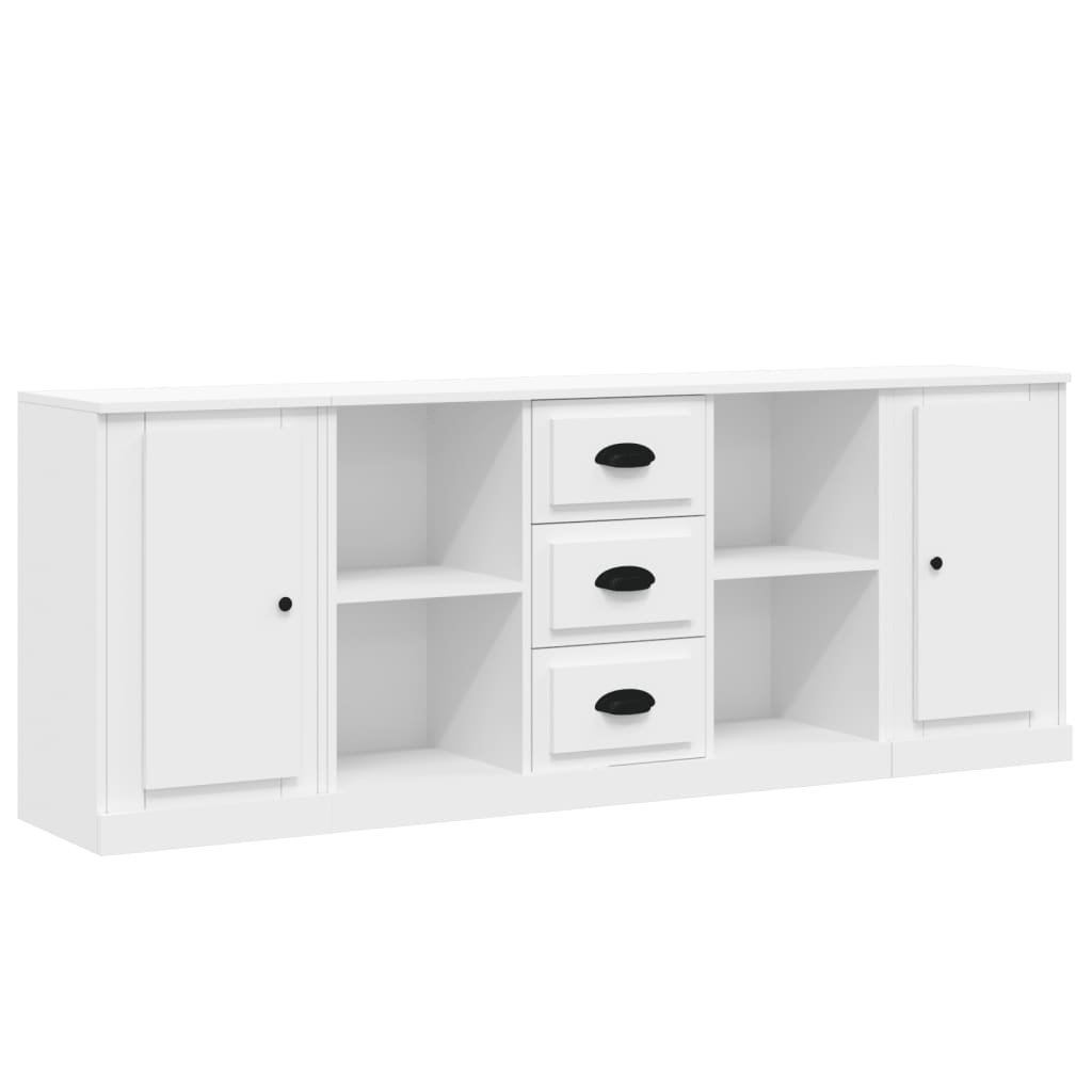 Sideboards 3 pcs White Engineered Wood