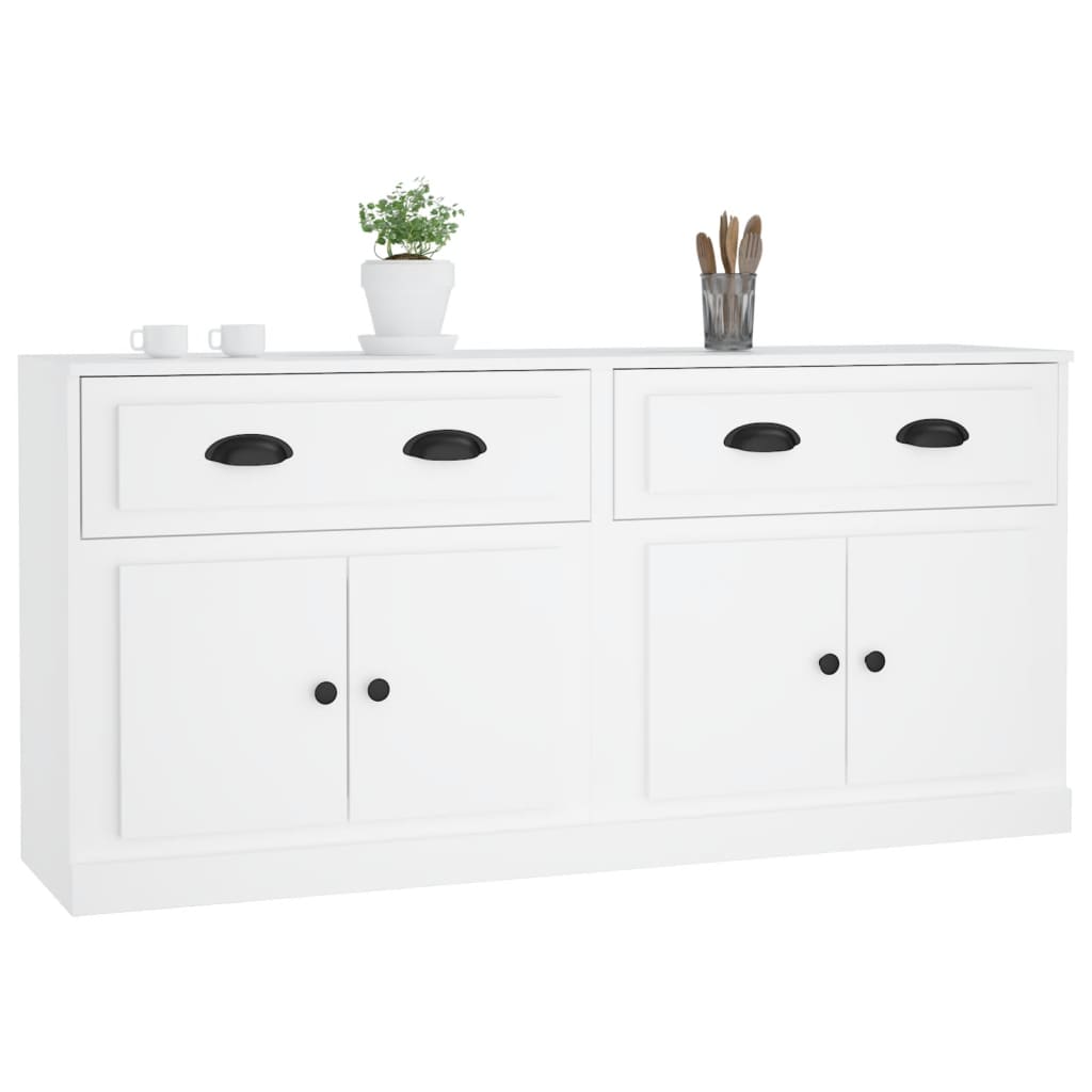 Sideboards 2 pcs White Engineered Wood