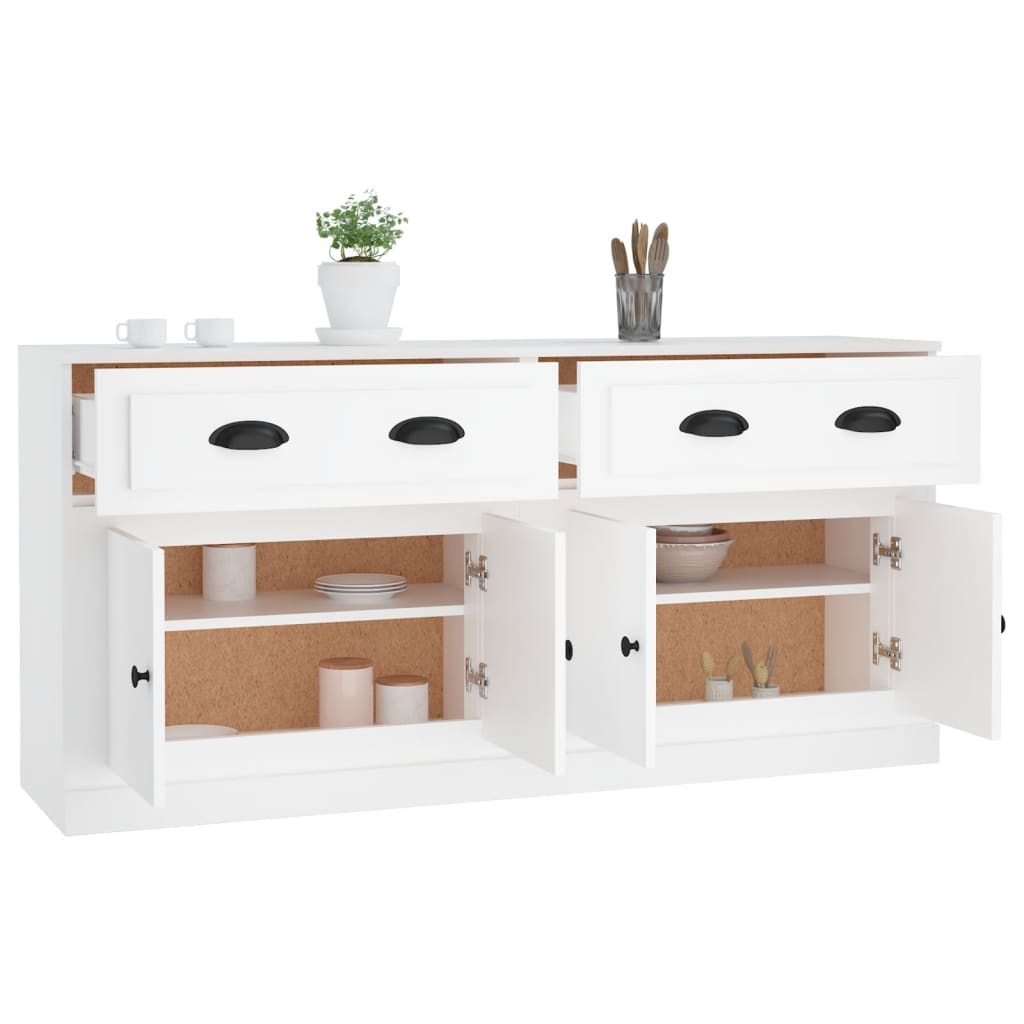 Sideboards 2 pcs White Engineered Wood