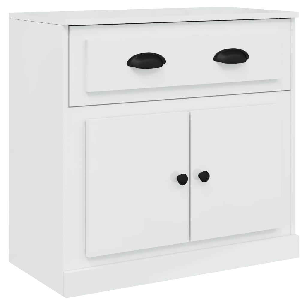 Sideboards 3 pcs High Gloss White Engineered Wood