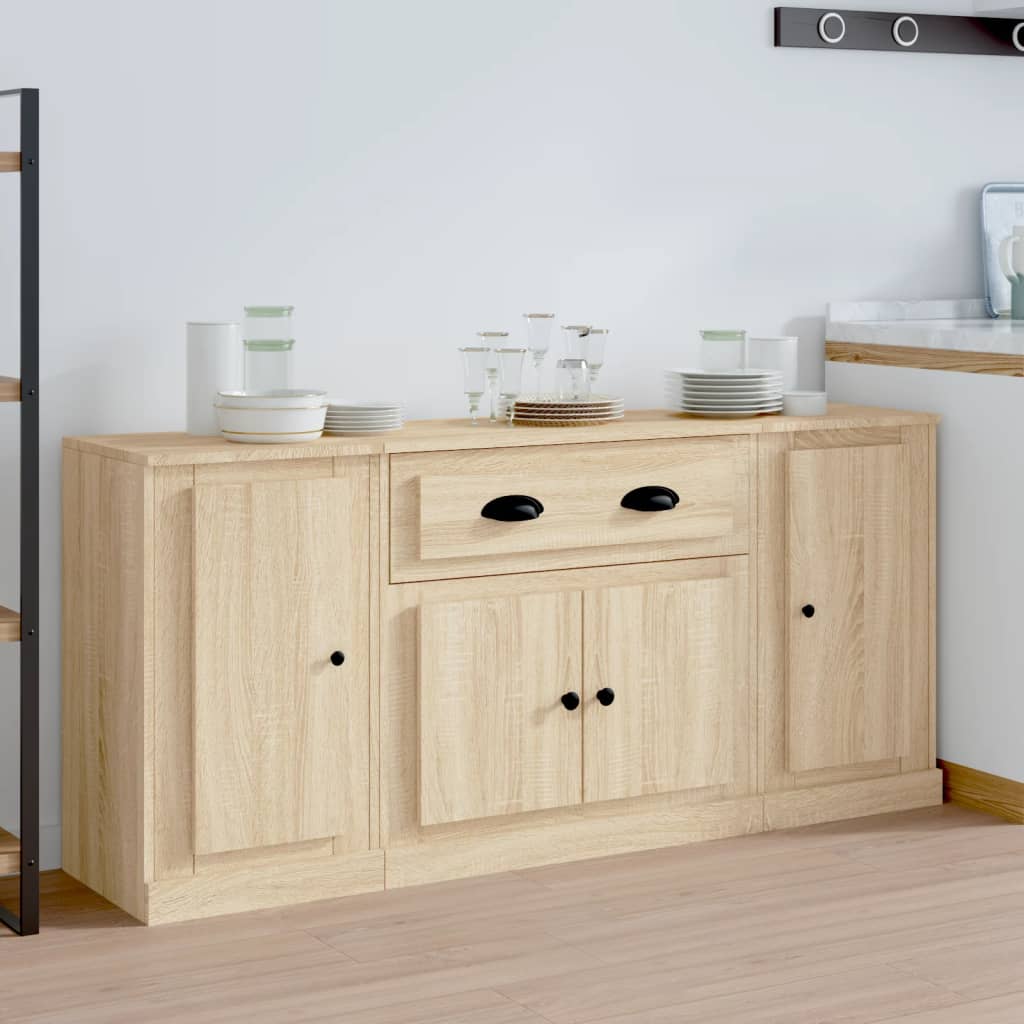 Sideboards 3 pcs Sonoma Oak Engineered Wood