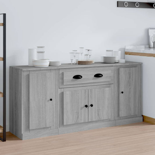 Sideboards 3 pcs Grey Sonoma Engineered Wood