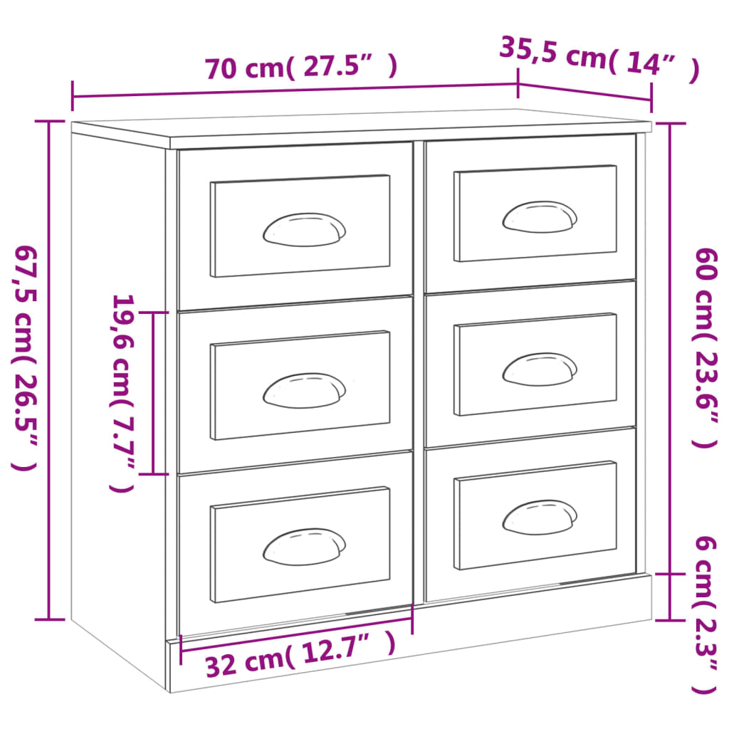 Sideboards 2 pcs Grey Sonoma Engineered Wood