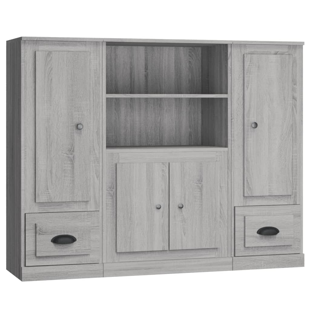 Highboards 3 pcs Grey Sonoma Engineered Wood