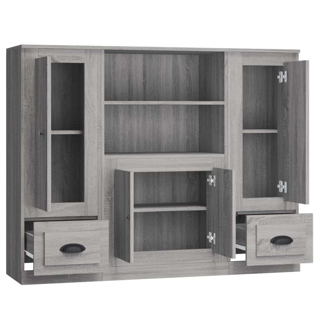 Highboards 3 pcs Grey Sonoma Engineered Wood