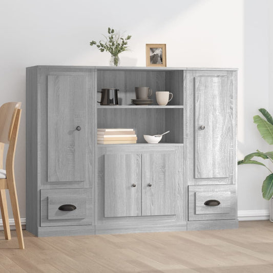 Highboards 3 pcs Grey Sonoma Engineered Wood