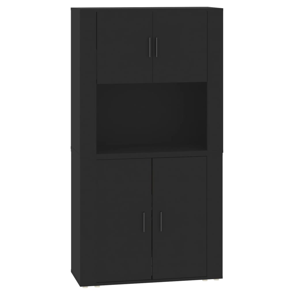 Highboard Black Engineered Wood