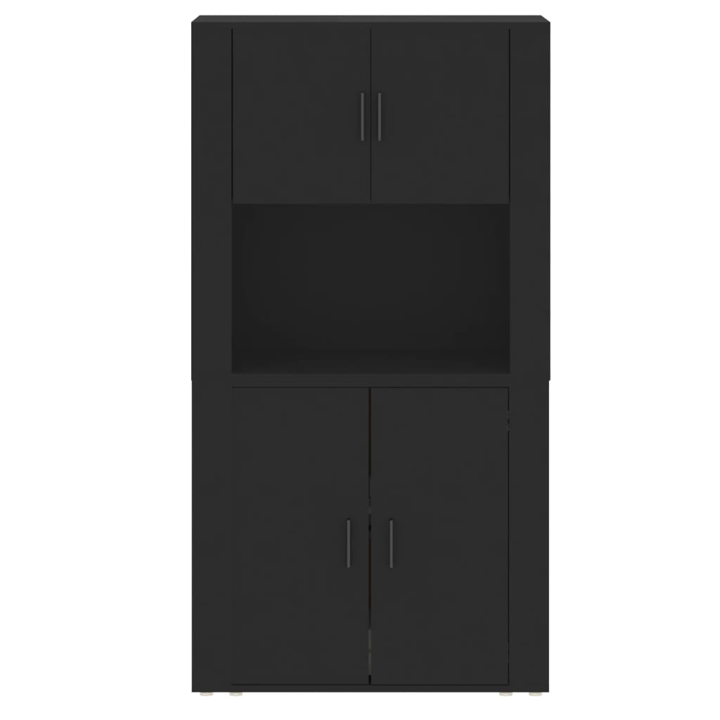 Highboard Black Engineered Wood