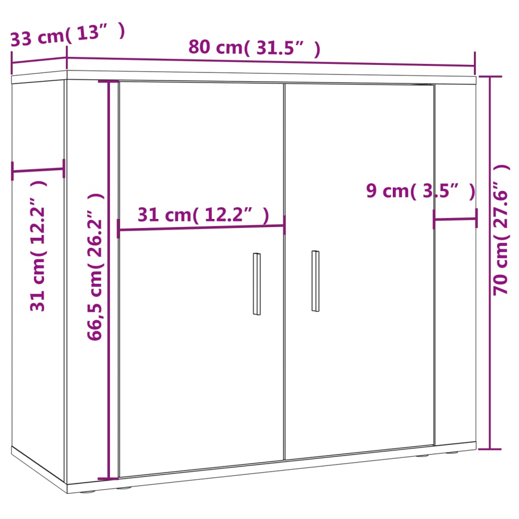 Highboard White Engineered Wood