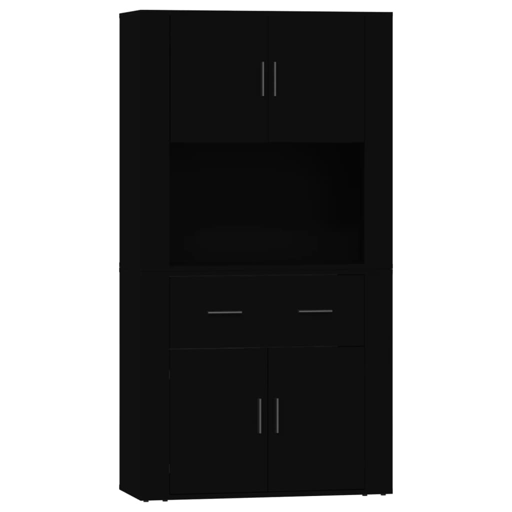 Highboard Black Engineered Wood