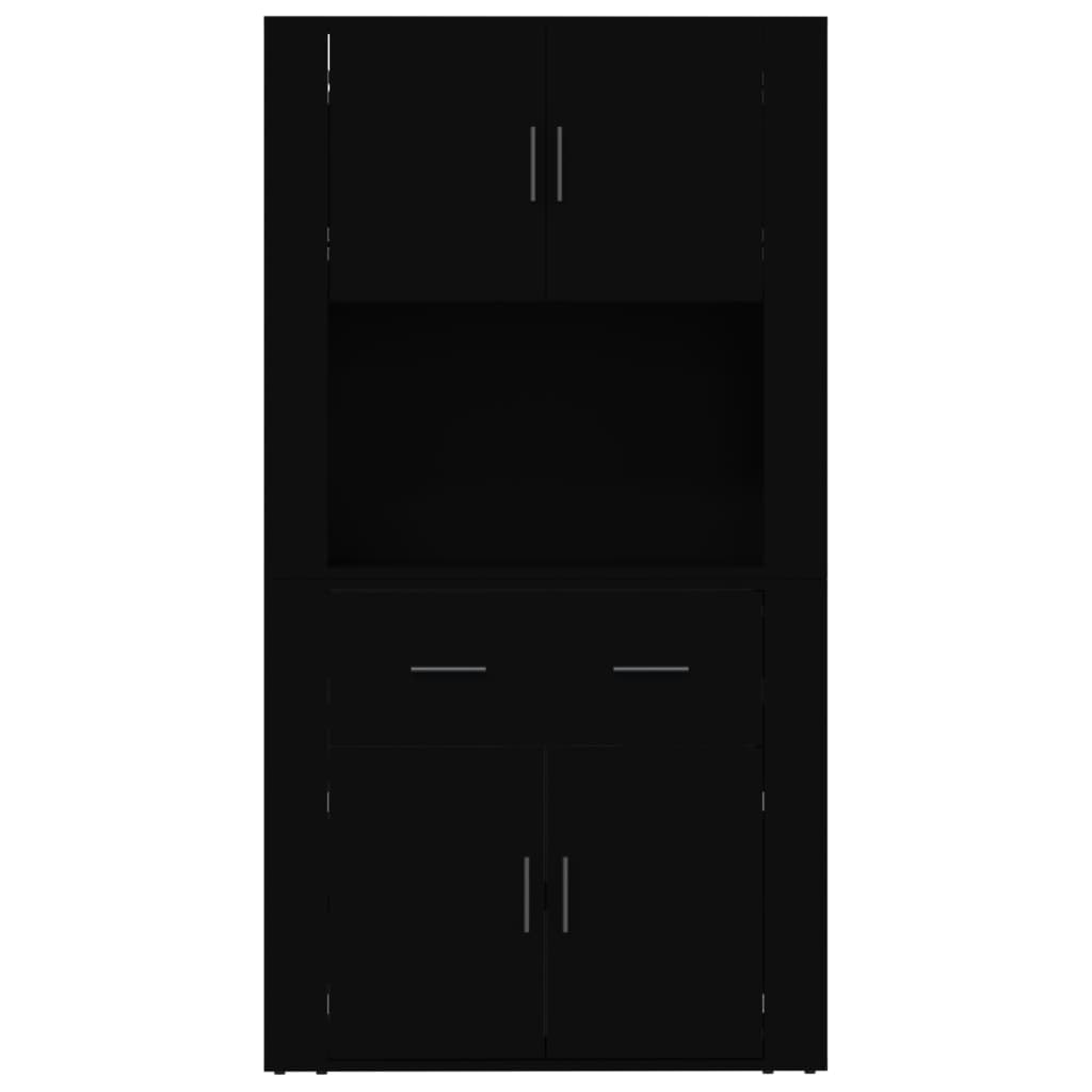 Highboard Black Engineered Wood