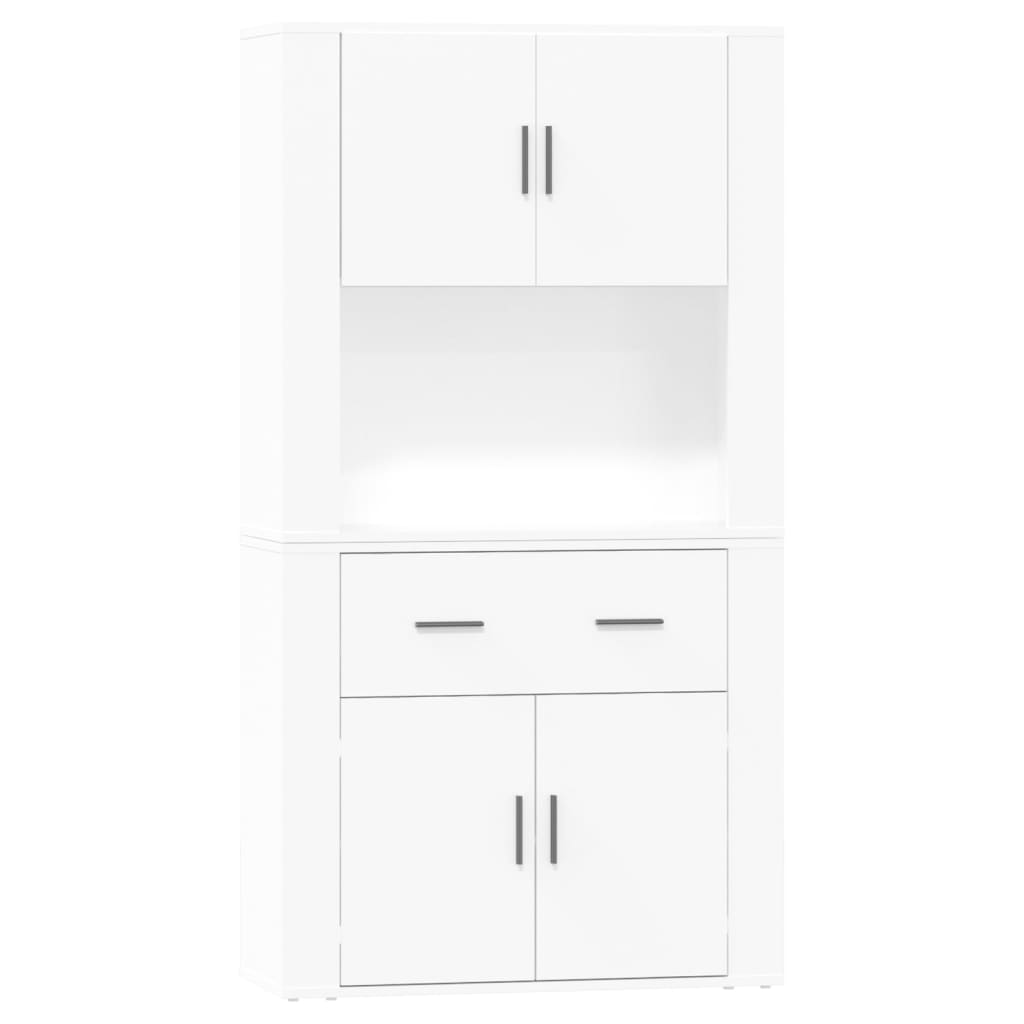 Highboard High Gloss White Engineered Wood