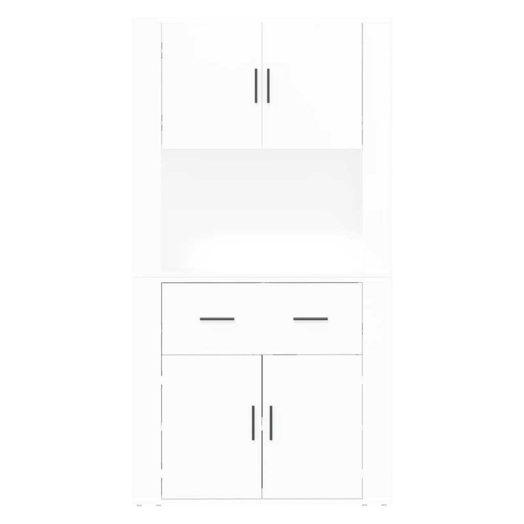 Highboard High Gloss White Engineered Wood