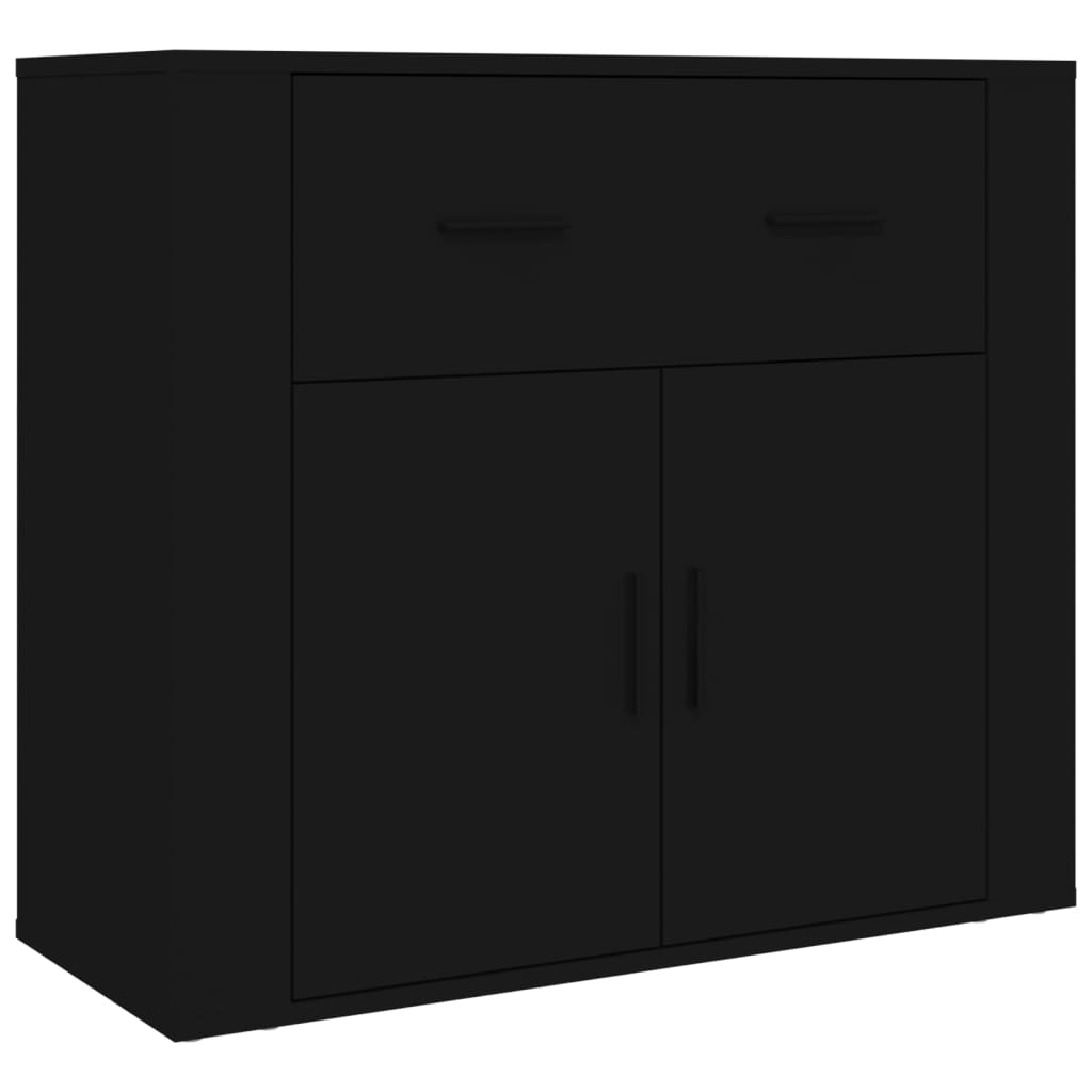 Highboard Black Engineered Wood