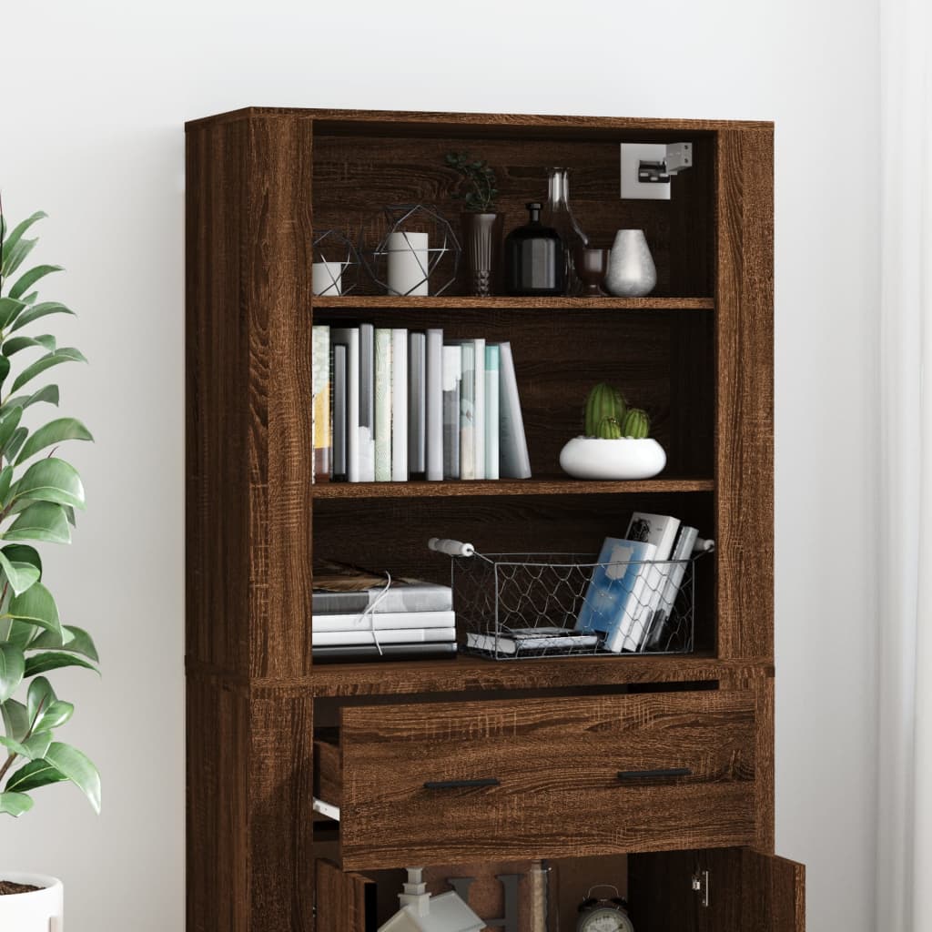 Highboard Brown Oak Engineered Wood