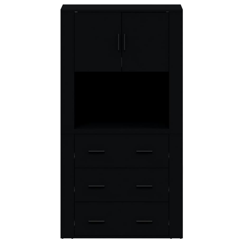 Highboard Black Engineered Wood