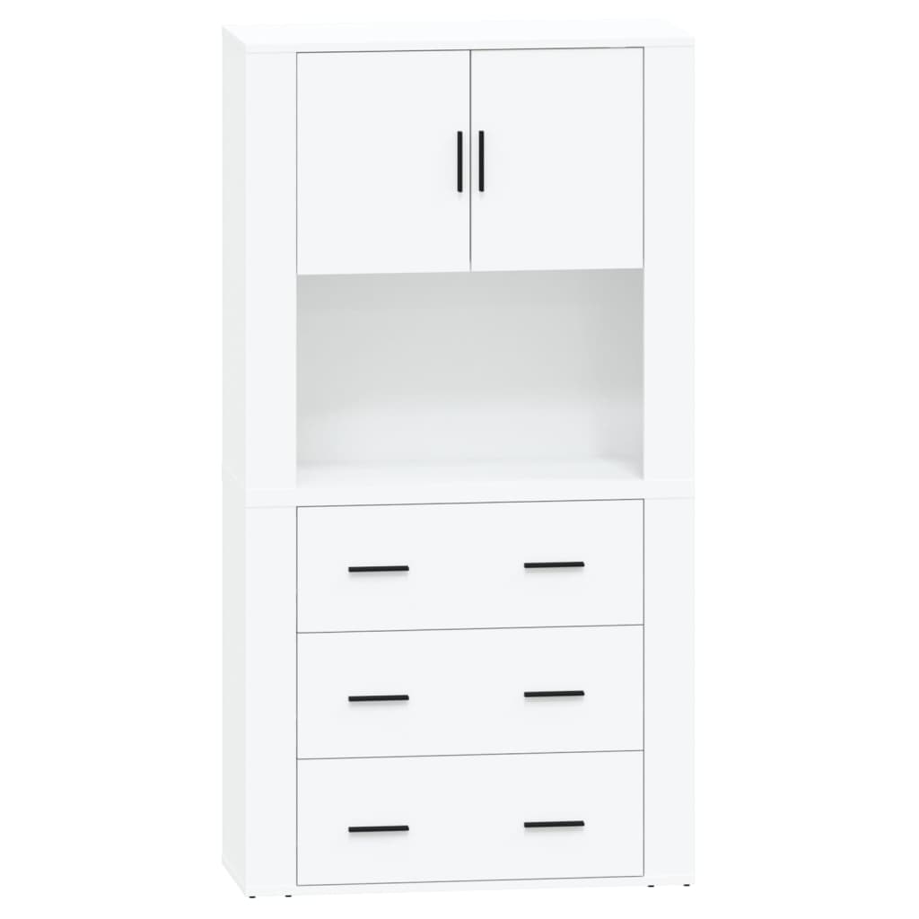 Highboard High Gloss White Engineered Wood