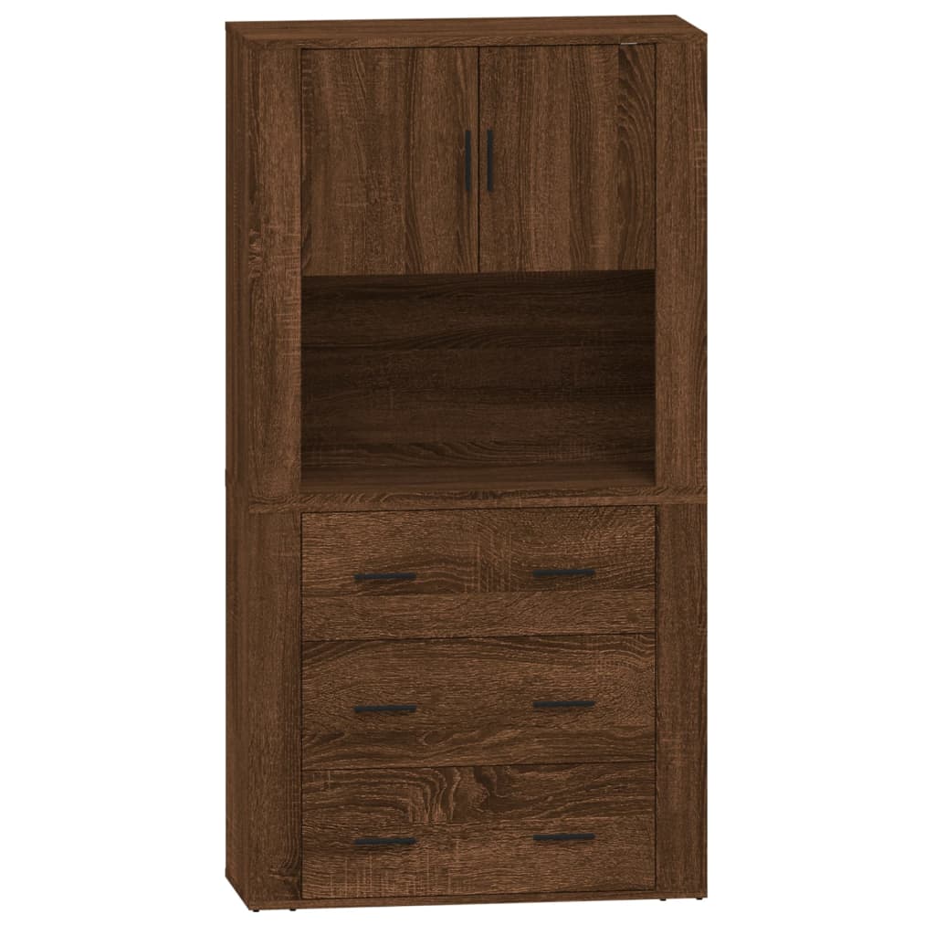 Highboard Brown Oak Engineered Wood