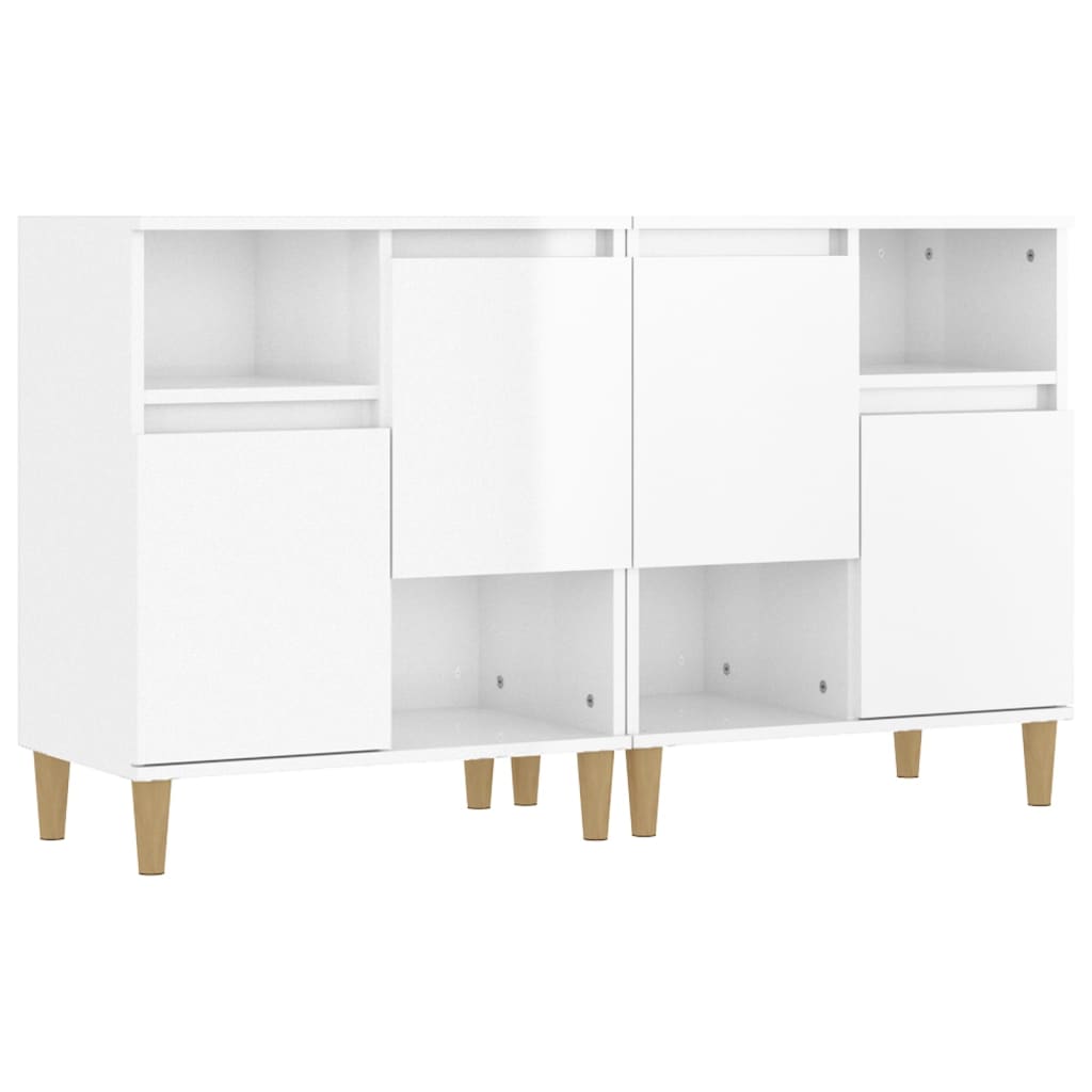 Sideboards 2 pcs High Gloss White 60x35x70 cm Engineered Wood