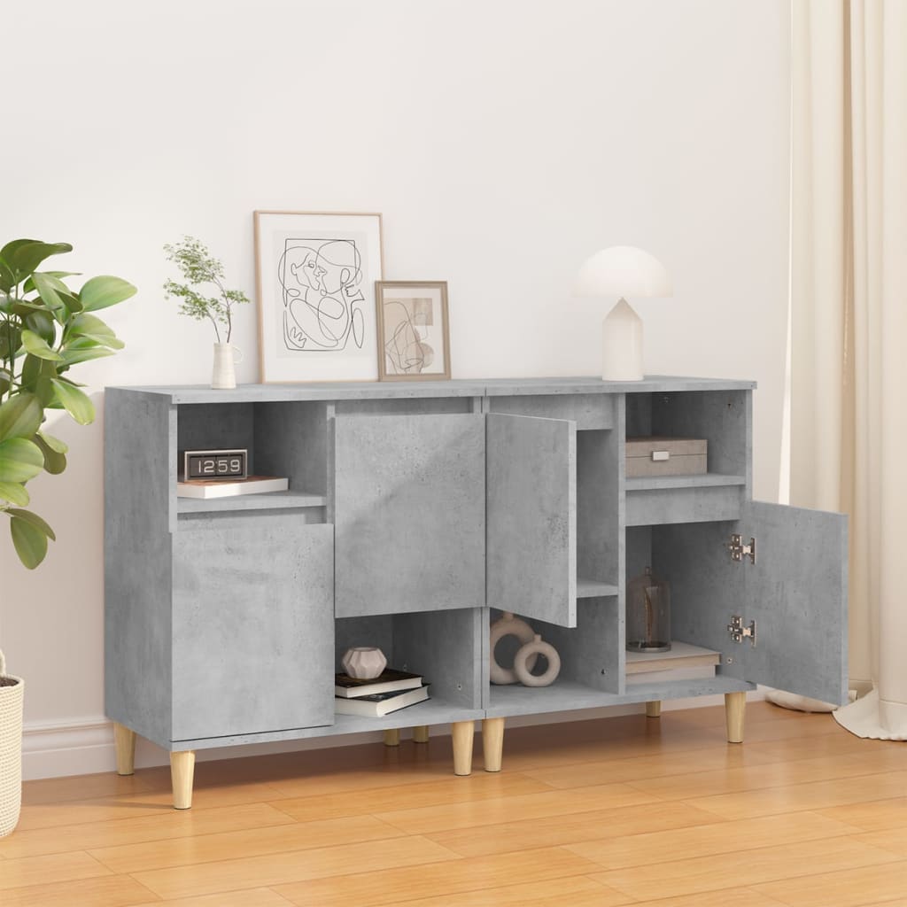 Sideboards 2 pcs Concrete Grey 60x35x70 cm Engineered Wood