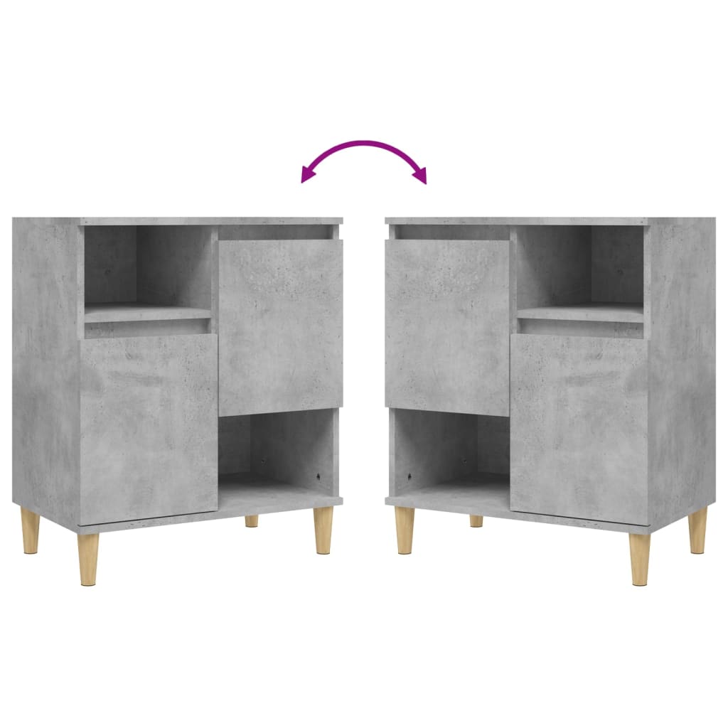 Sideboards 2 pcs Concrete Grey 60x35x70 cm Engineered Wood