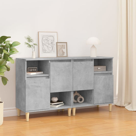 Sideboards 2 pcs Concrete Grey 60x35x70 cm Engineered Wood