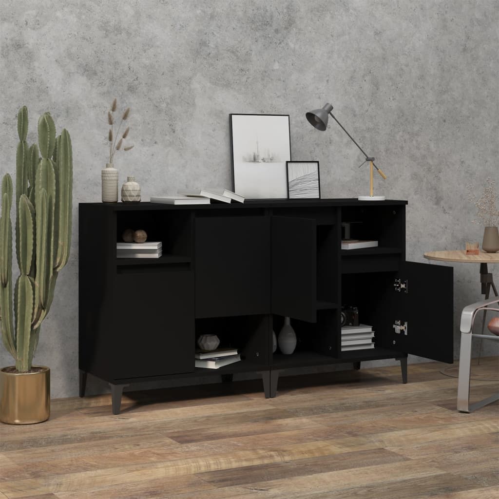 Sideboards 2 pcs Black 60x35x70 cm Engineered Wood