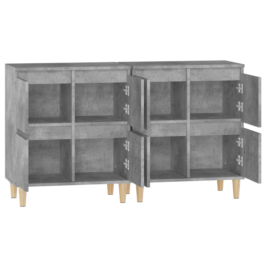 Sideboards 2 pcs Concrete Grey 60x35x70 cm Engineered Wood