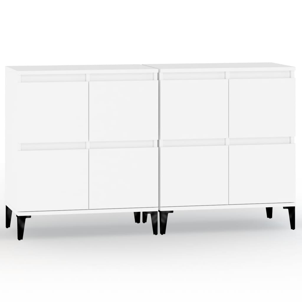 Sideboards 2 pcs White 60x35x70 cm Engineered Wood