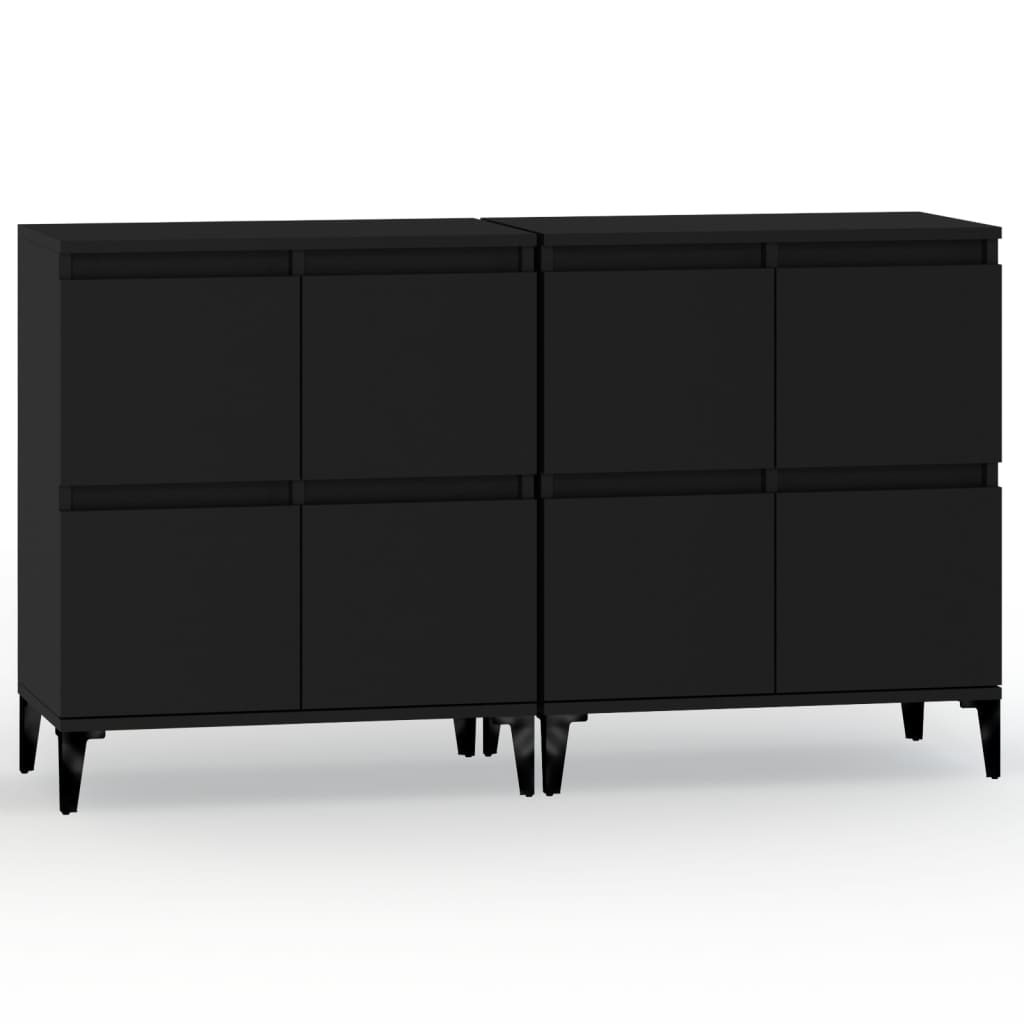 Sideboards 2 pcs Black 60x35x70 cm Engineered Wood