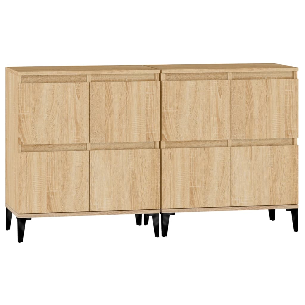 Sideboards 2 pcs Sonoma Oak 60x35x70 cm Engineered Wood