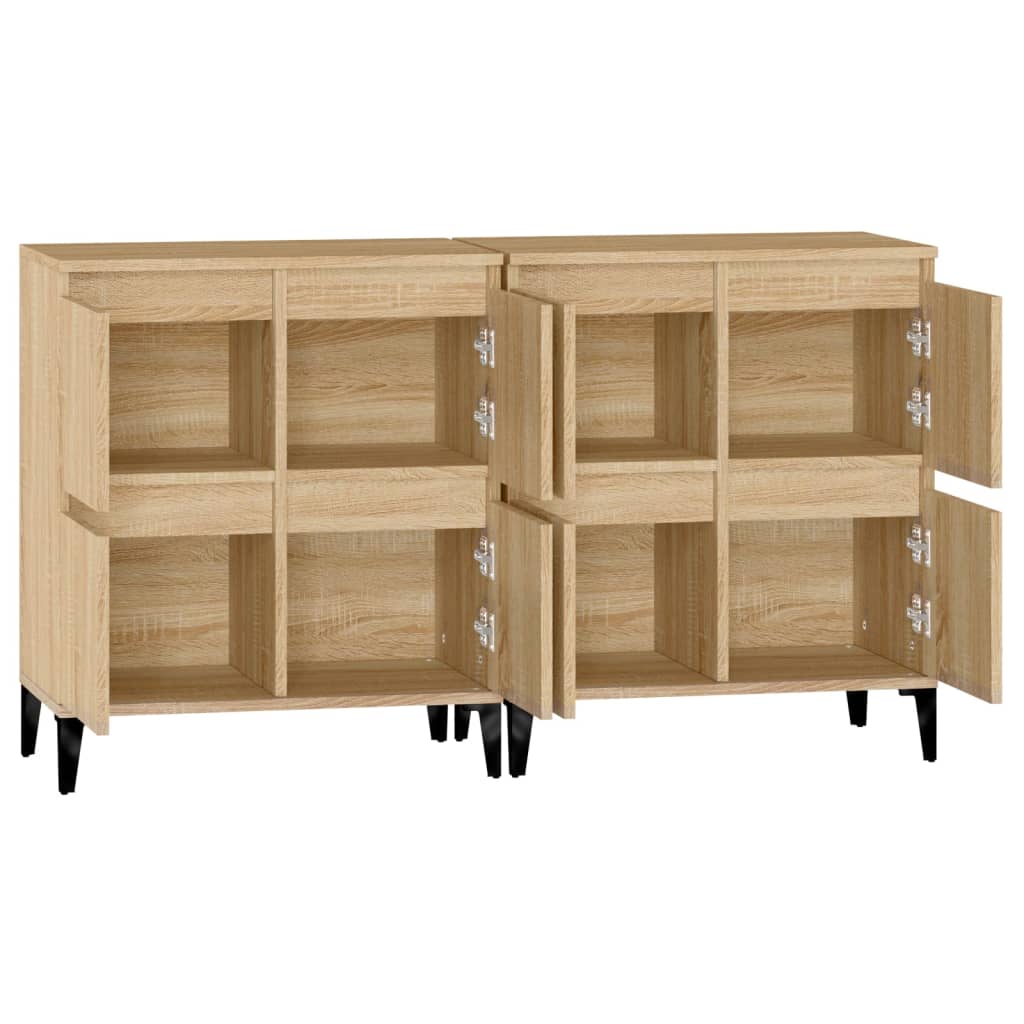 Sideboards 2 pcs Sonoma Oak 60x35x70 cm Engineered Wood