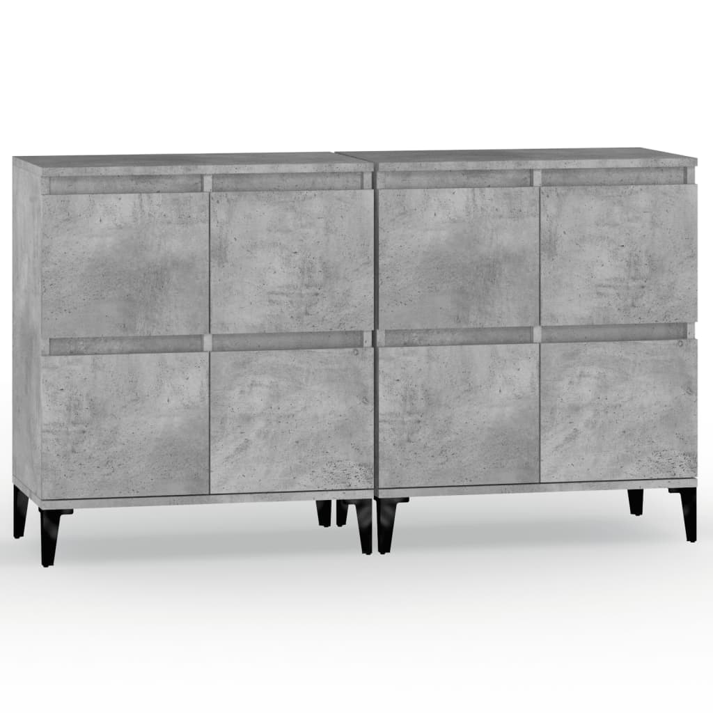 Sideboard 2 pcs Concrete Grey 60x35x70 cm Engineered Wood