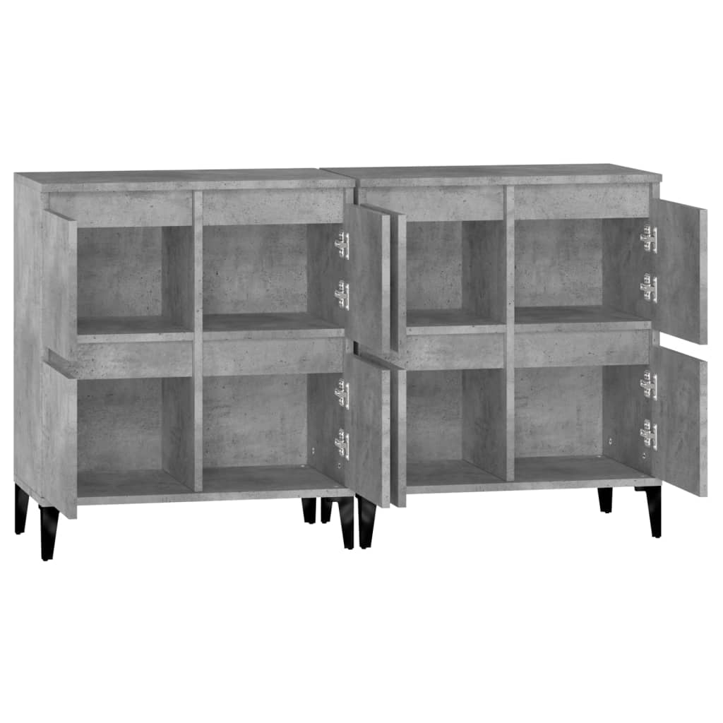 Sideboard 2 pcs Concrete Grey 60x35x70 cm Engineered Wood