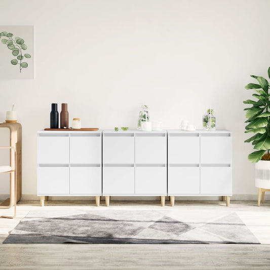 Sideboards 3 pcs White 60x35x70 cm Engineered Wood