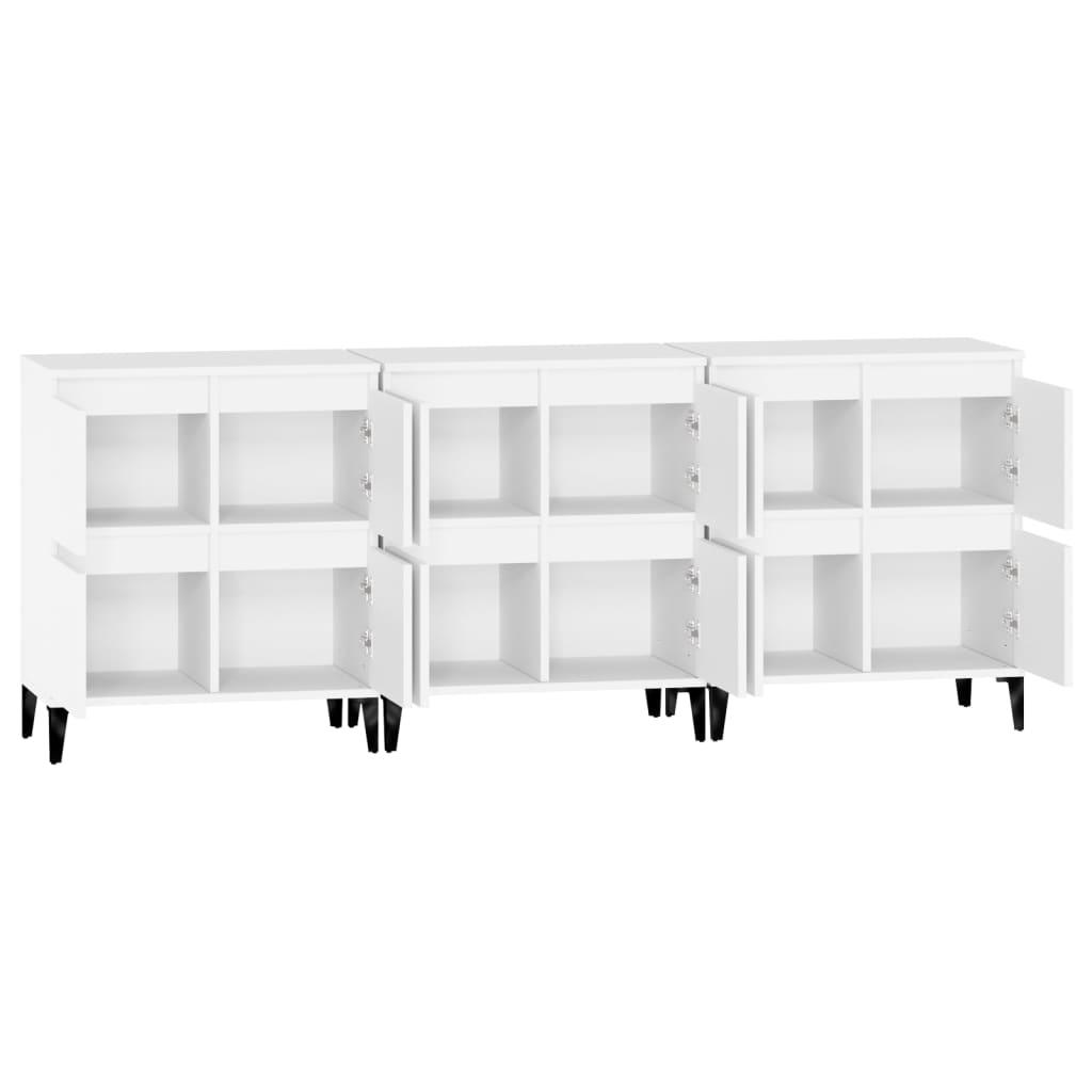 Sideboards 3 pcs White 60x35x70 cm Engineered Wood