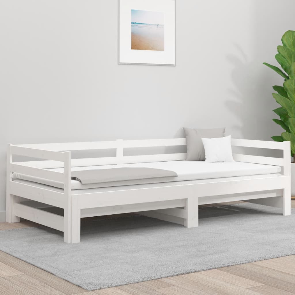 Pull-Out Day Bed 2X(92X187) Cm Single Size Solid Wood Pine