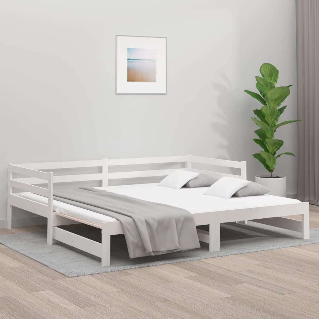 Pull-Out Day Bed 2X(92X187) Cm Single Size Solid Wood Pine