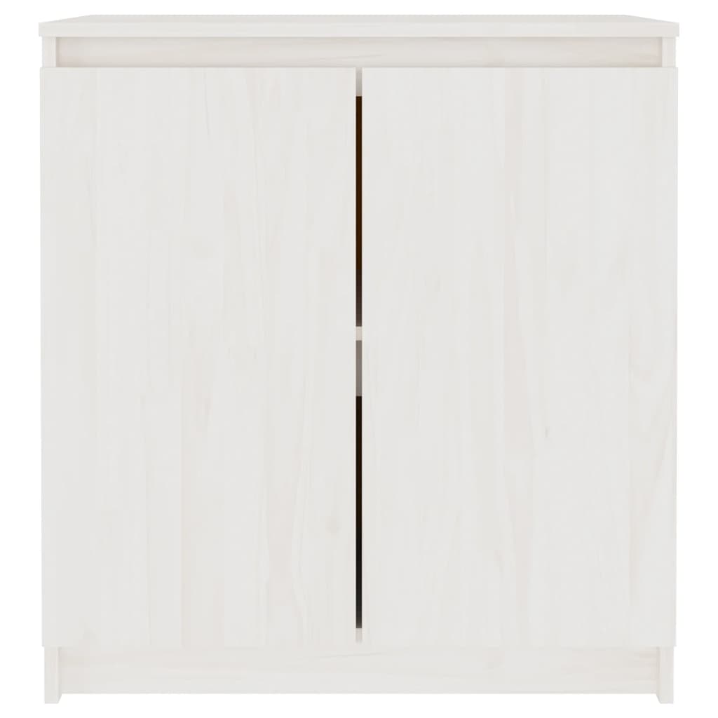 Side Cabinet White 60x36x65 cm Solid Wood Pine