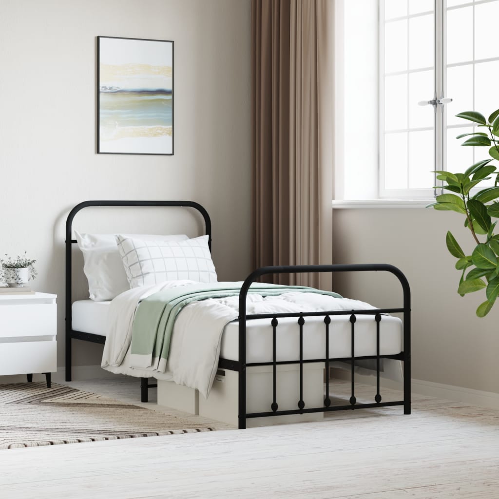 Metal Bed Frame 92X187 Cm Single Size